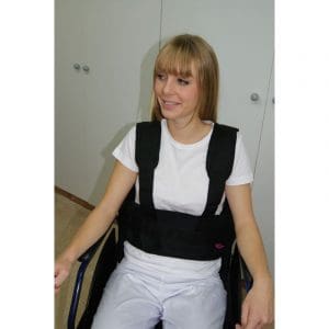 Ceinture abdominale à bretelles pour fauteuil roulant